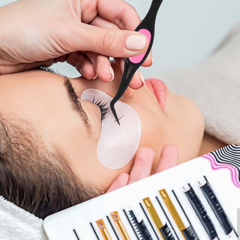 Ymapinc 2PCS Stainless Steel Reverse Tweezers for Crafts, False Eyelashes Precision Jewelry Tweezers for Stickers, Beading Bracelet Making Art - Image 5